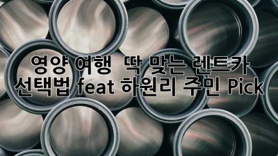 영양 여행 🚗 딱 맞는 렌트카 선택법 (feat. 하원리 주민 Pick!)